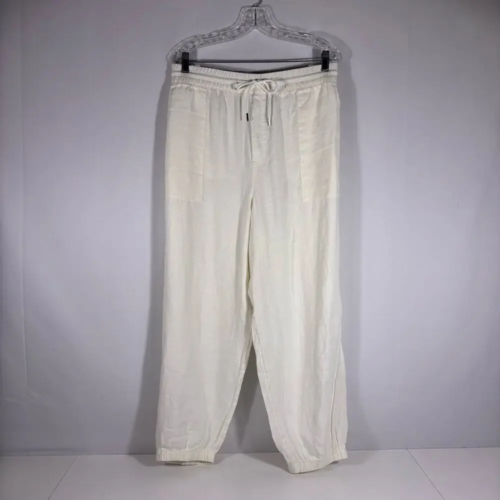 NWT Athleta White Linen Joggers Size 22 T6